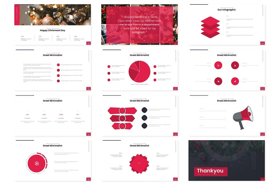 圣诞节主题展示设计PPT模板 - 顶尖PPT