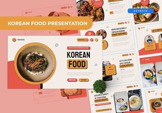 餐饮韩式食品特色美食营销Keynote模板 - 顶尖PPT