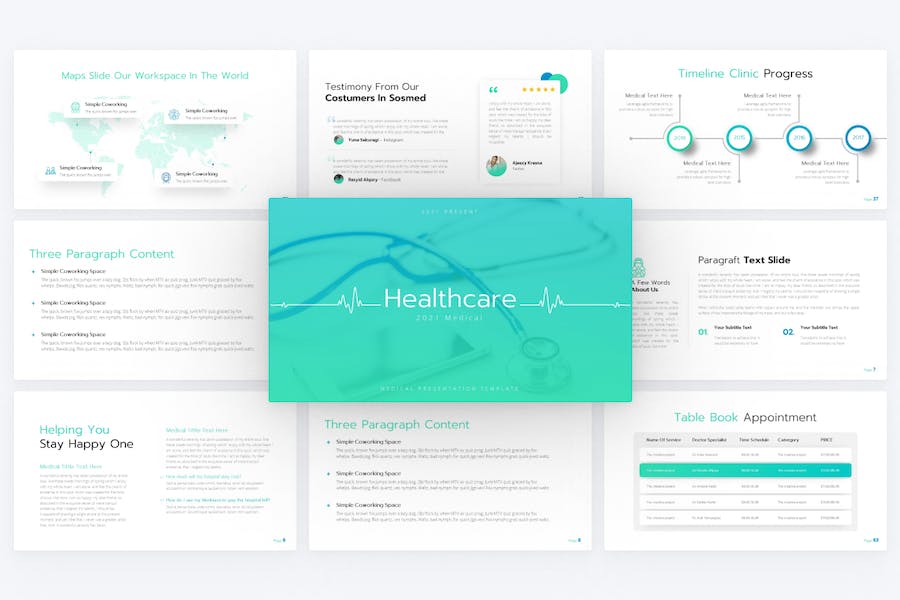 医疗保健医学主题keynote模板 - 顶尖PPT