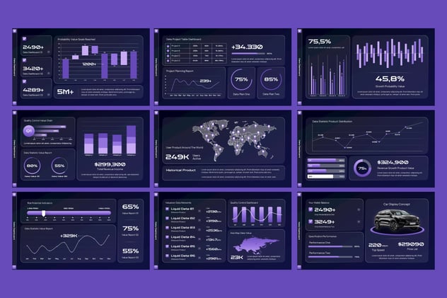 数据仪表板监控系统PPT模板 - 顶尖PPT