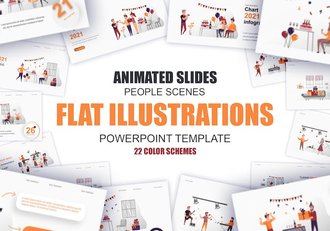 欧美节日庆典活动插画高级PPT模板 - 顶尖PPT