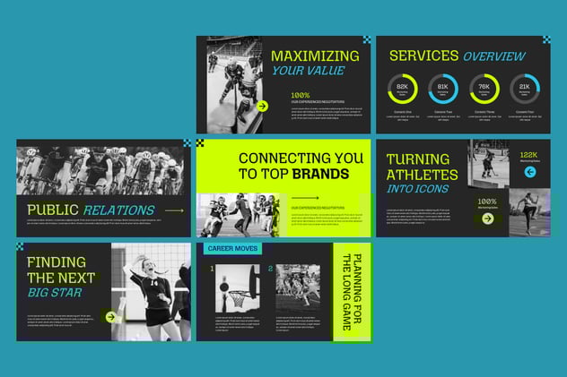 赛事经纪运动员代理体育中介业务推广PPT模板 - 顶尖PPT