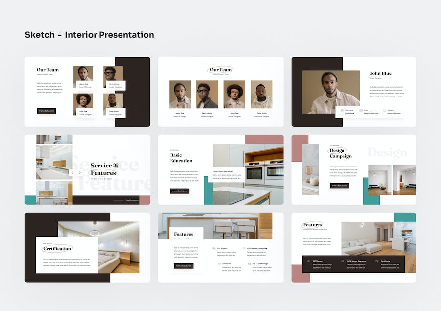 室内设计装修方案创意展示Keynote模板 - 顶尖PPT