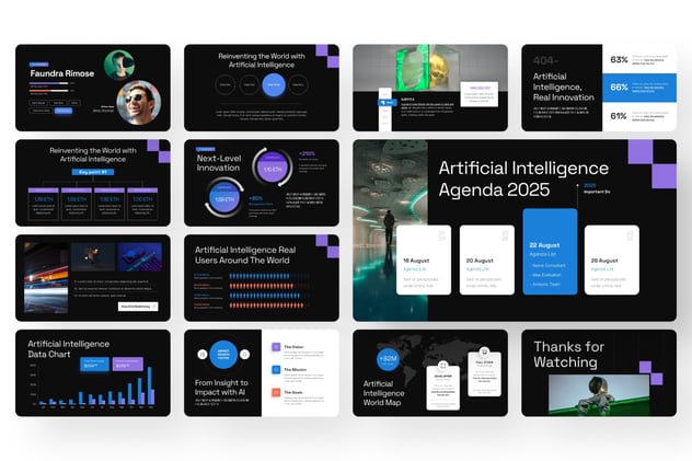 AI创新人工智能PPT模板 - 顶尖PPT