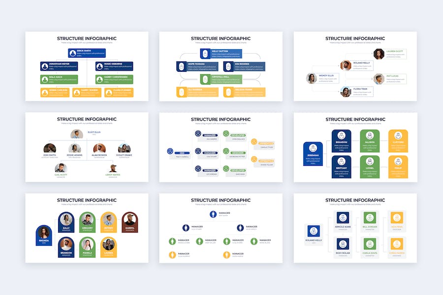 商业组织结构层级信息图形PPT模板 - 顶尖PPT