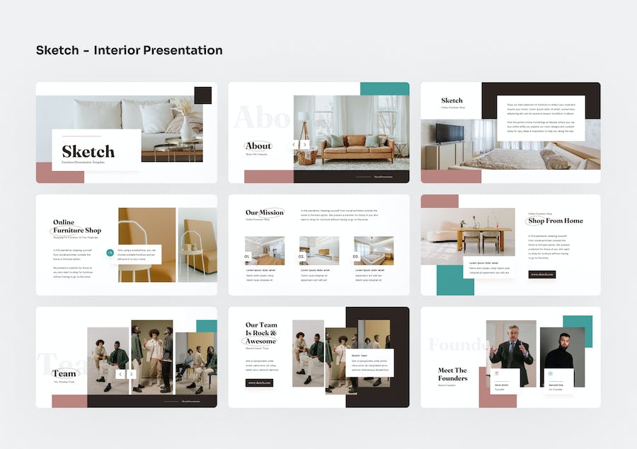 室内设计装修方案创意展示Keynote模板 - 顶尖PPT