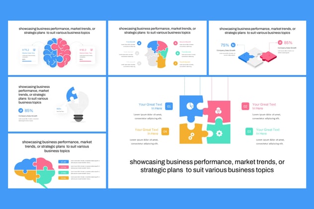 可视化彩色商业数据展示图形图表PPT模板 - 顶尖PPT