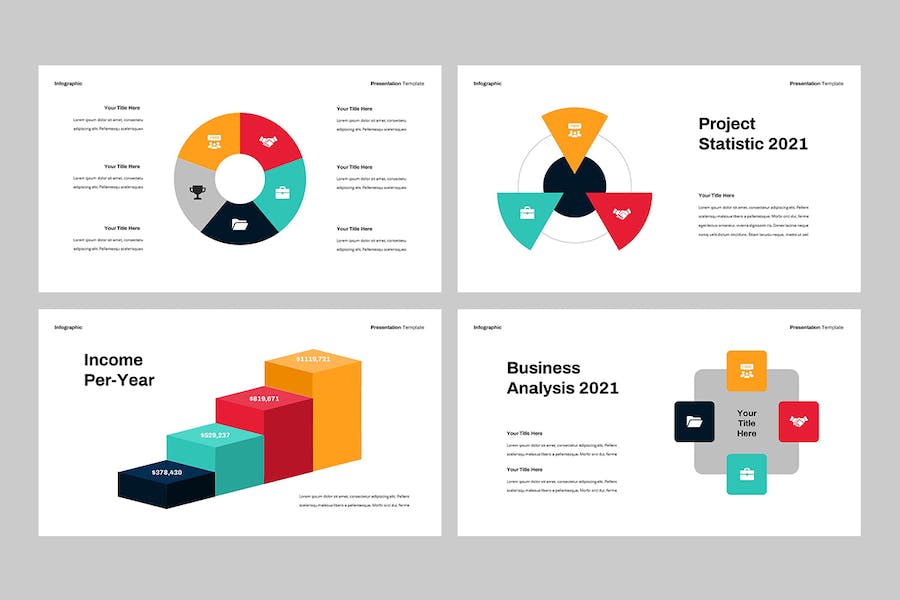 多色彩商务信息图PPT模板 - 顶尖PPT