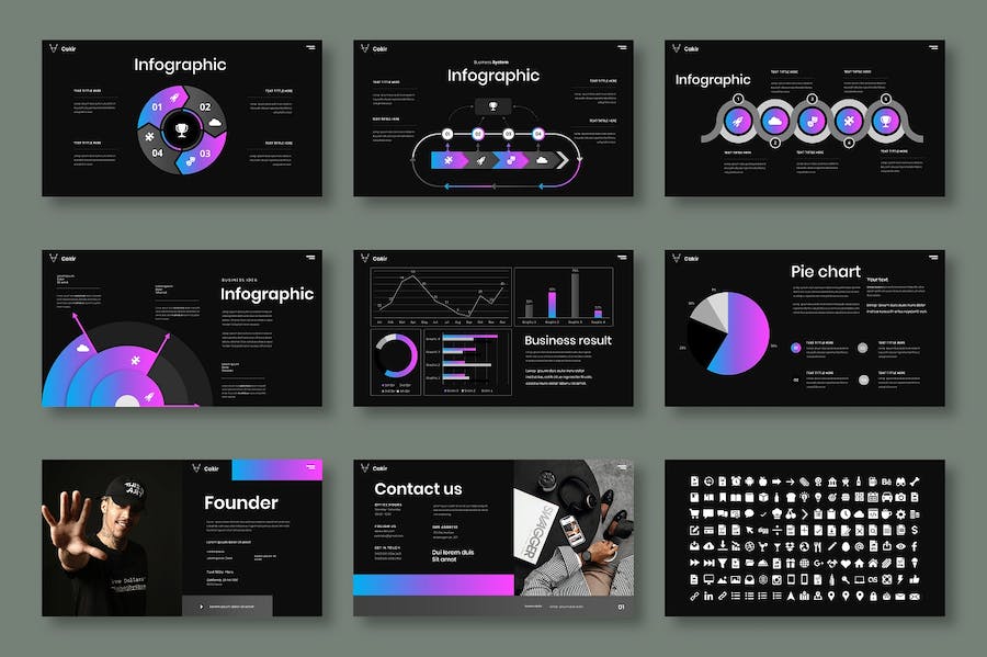 黑色商务多用途PPT模板 - 顶尖PPT