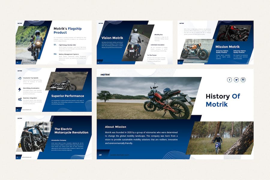 新能源电动摩托车企业介绍产品展示keynote模板 - 顶尖PPT