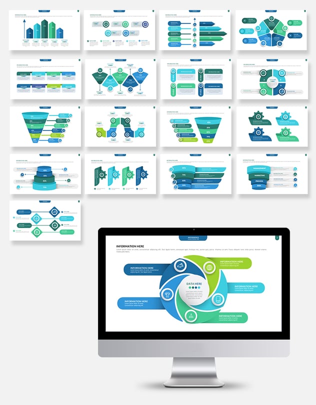 177页层级关系流程箭头可视化图形PPT模板合集 - 顶尖PPT
