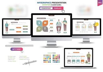 信息图形数据展示演讲PPT模板 - 顶尖PPT