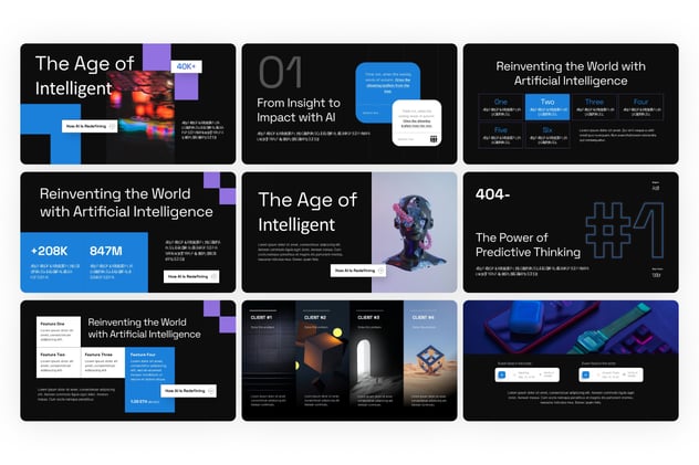 AI创新人工智能PPT模板 - 顶尖PPT