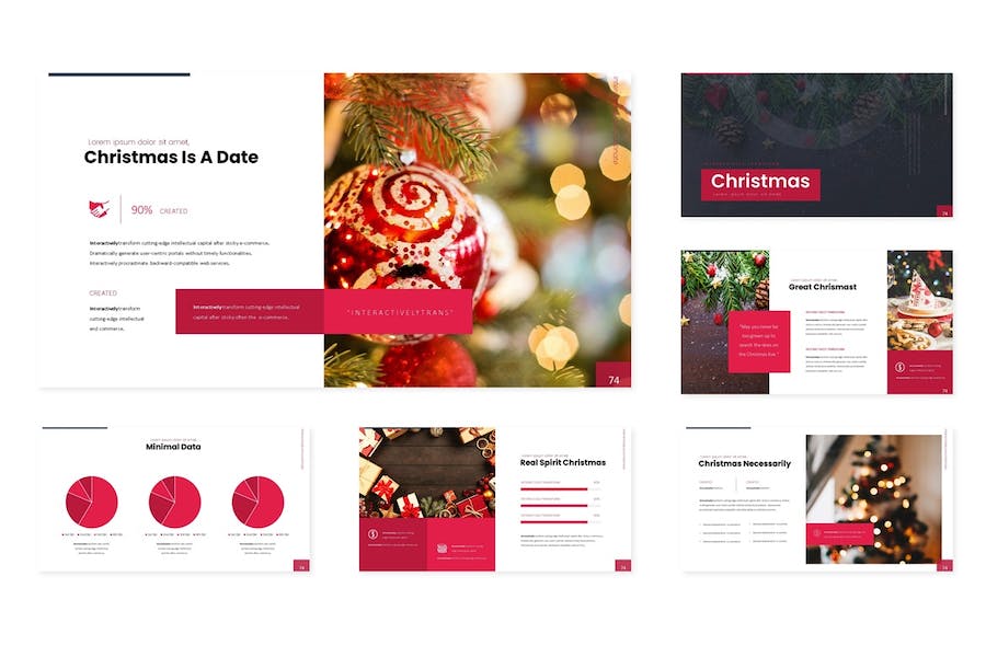 圣诞节主题展示设计PPT模板 - 顶尖PPT