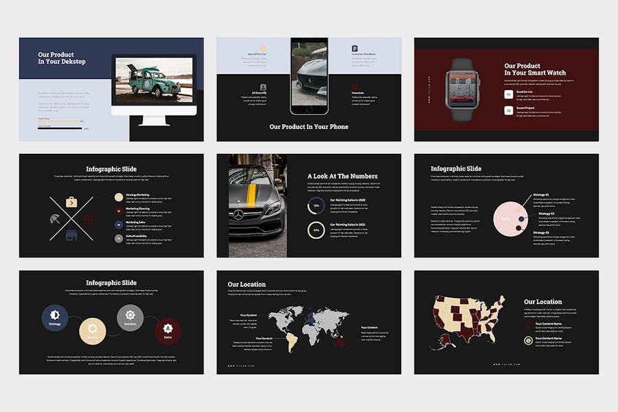 汽车公司年度总结报告PPT模板 - 顶尖PPT