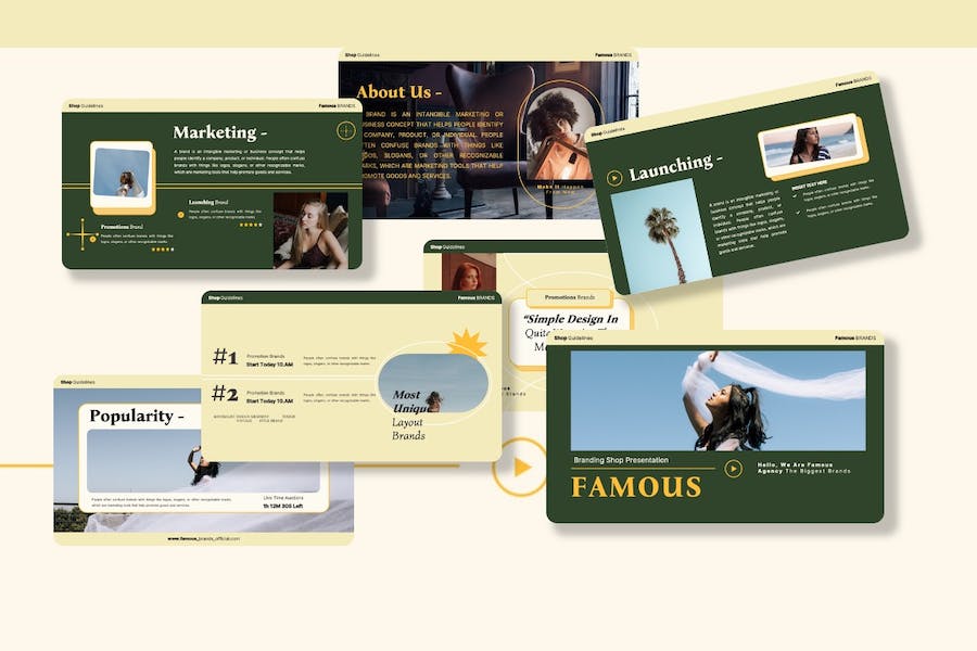 时尚品牌推广模特服装展示keynote模板 - 顶尖PPT