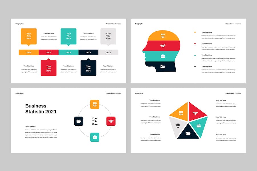 多色彩商务信息图PPT模板 - 顶尖PPT