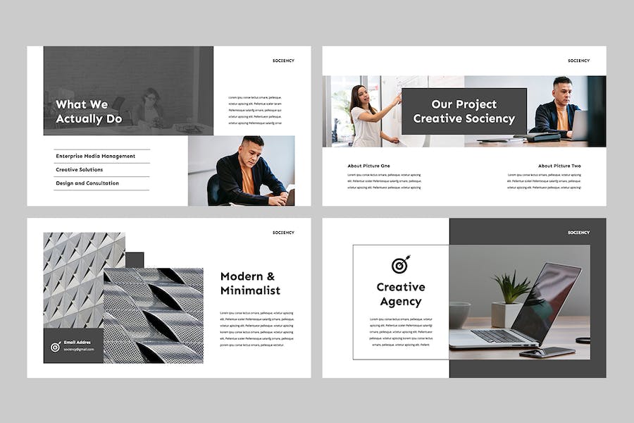 现代简约社交媒体商务推广PPT模板 - 顶尖PPT