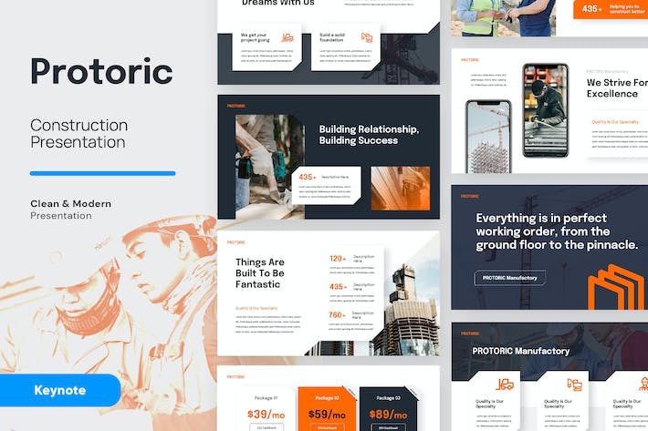 建筑施工项目管理规划讲述展示方案Keynote模板 - 顶尖PPT