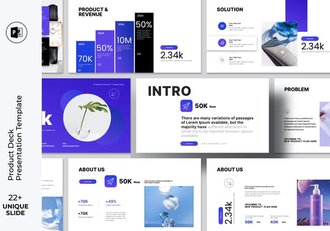 产品介绍蓝色PPT模板 - 顶尖PPT