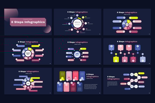 8个要点信息展示PPT模板 - 顶尖PPT