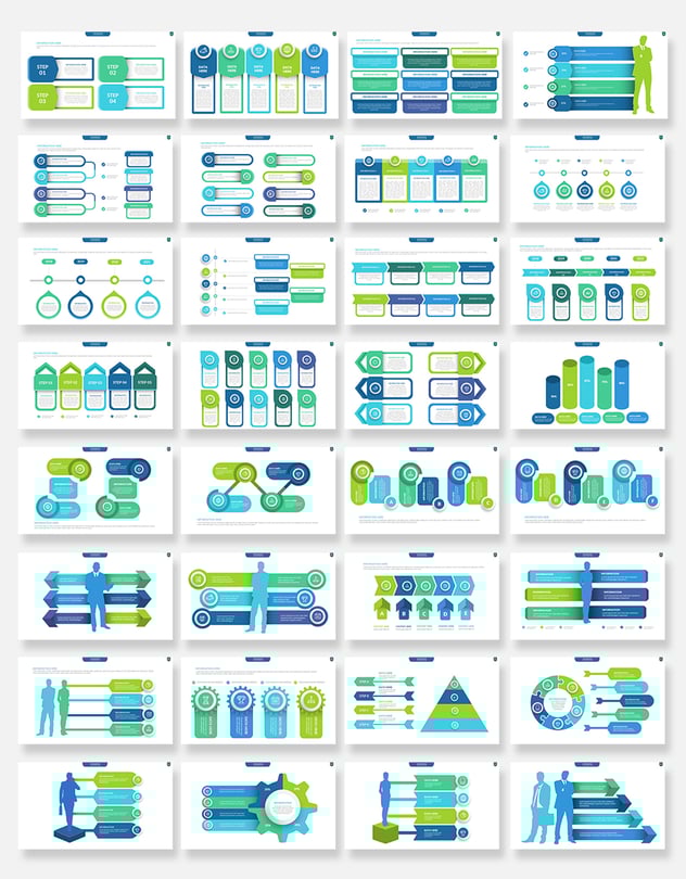 177页层级关系流程箭头可视化图形PPT模板合集 - 顶尖PPT