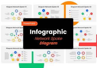 彩色中心辐射型图表图形PPT模板 - 顶尖PPT