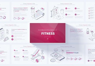 健身器材线稿插画图形PPT模板 - 顶尖PPT