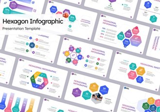 六角形信息图表展示PPT模板 - 顶尖PPT
