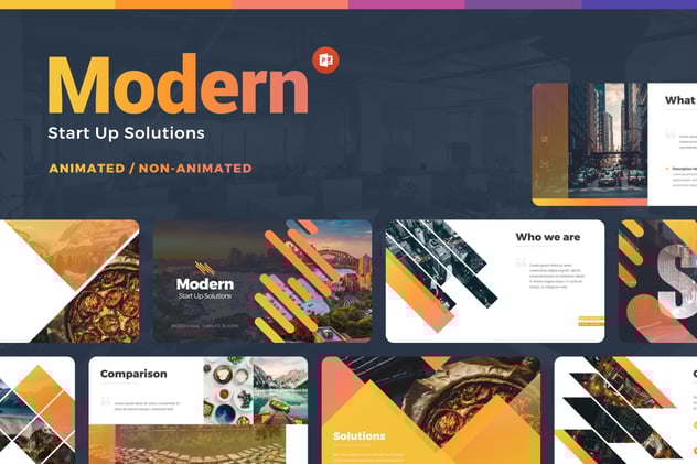 企业解决方案信息图形地图PPT模板 - 顶尖PPT