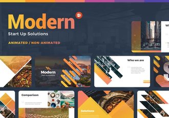 企业解决方案信息图形地图PPT模板 - 顶尖PPT