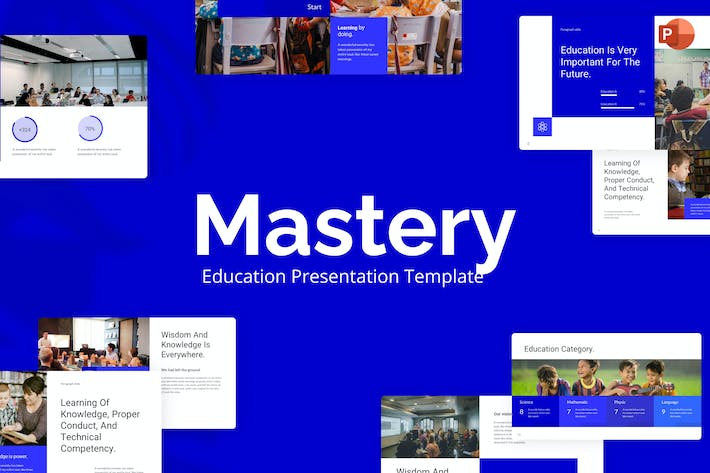 蓝色大气教育行业介绍数据分析PPT模板 - 顶尖PPT