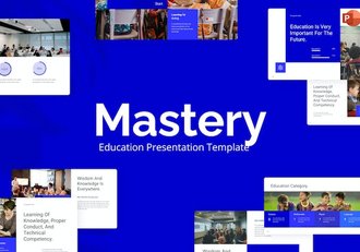 蓝色大气教育行业介绍数据分析PPT模板 - 顶尖PPT