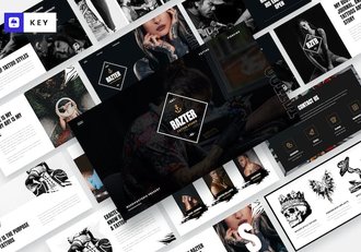 纹身穿孔工作室业务展示简介keynote模板 - 顶尖PPT