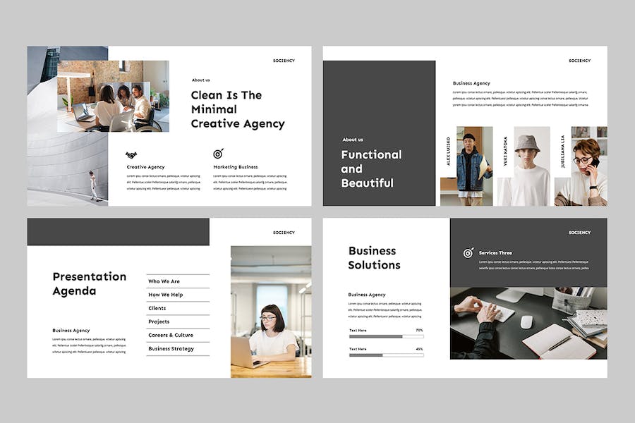 现代简约社交媒体商务推广PPT模板 - 顶尖PPT