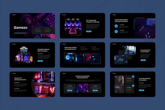 暗黑科幻Web3游戏路演PPT模板 - 顶尖PPT