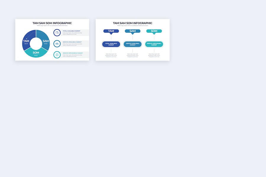 商务TAM SAM SOM市场分析信息图形PPT模板 - 顶尖PPT