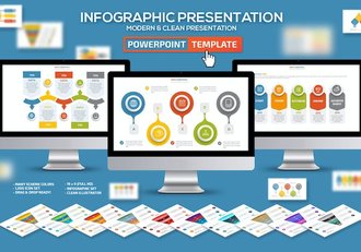 多色彩箭头数据分析信息图表PPT模板 - 顶尖PPT