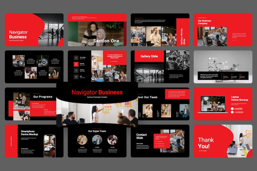 导航器业务管理演示PPT模板 - 顶尖PPT