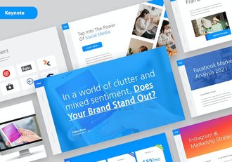 社交媒体营销推广策略讲述Keynote模板 - 顶尖PPT