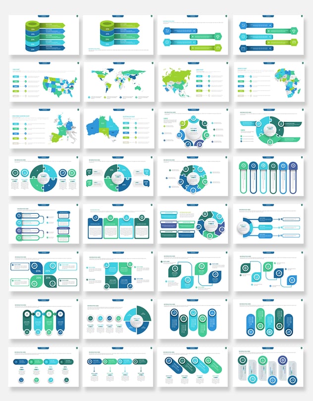 177页层级关系流程箭头可视化图形PPT模板合集 - 顶尖PPT
