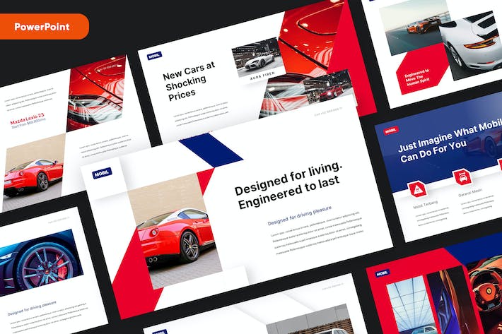 汽车行业欧美风商务汇报PPT模板 - 顶尖PPT