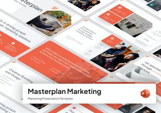 橙色总体规划布局方案PPT模板 - 顶尖PPT