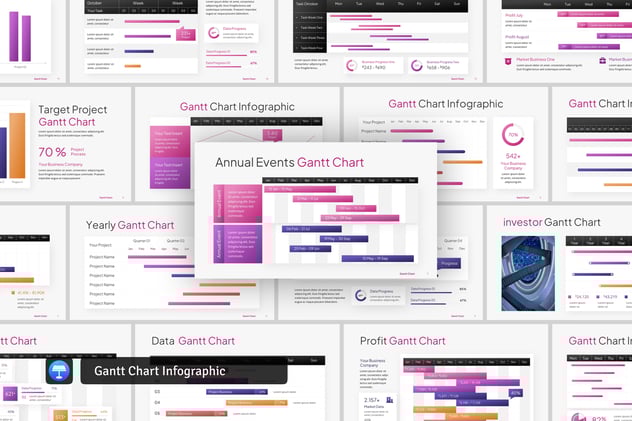 甘特图形keynote模板 - 顶尖PPT