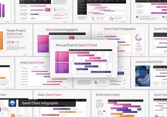 甘特图形keynote模板 - 顶尖PPT