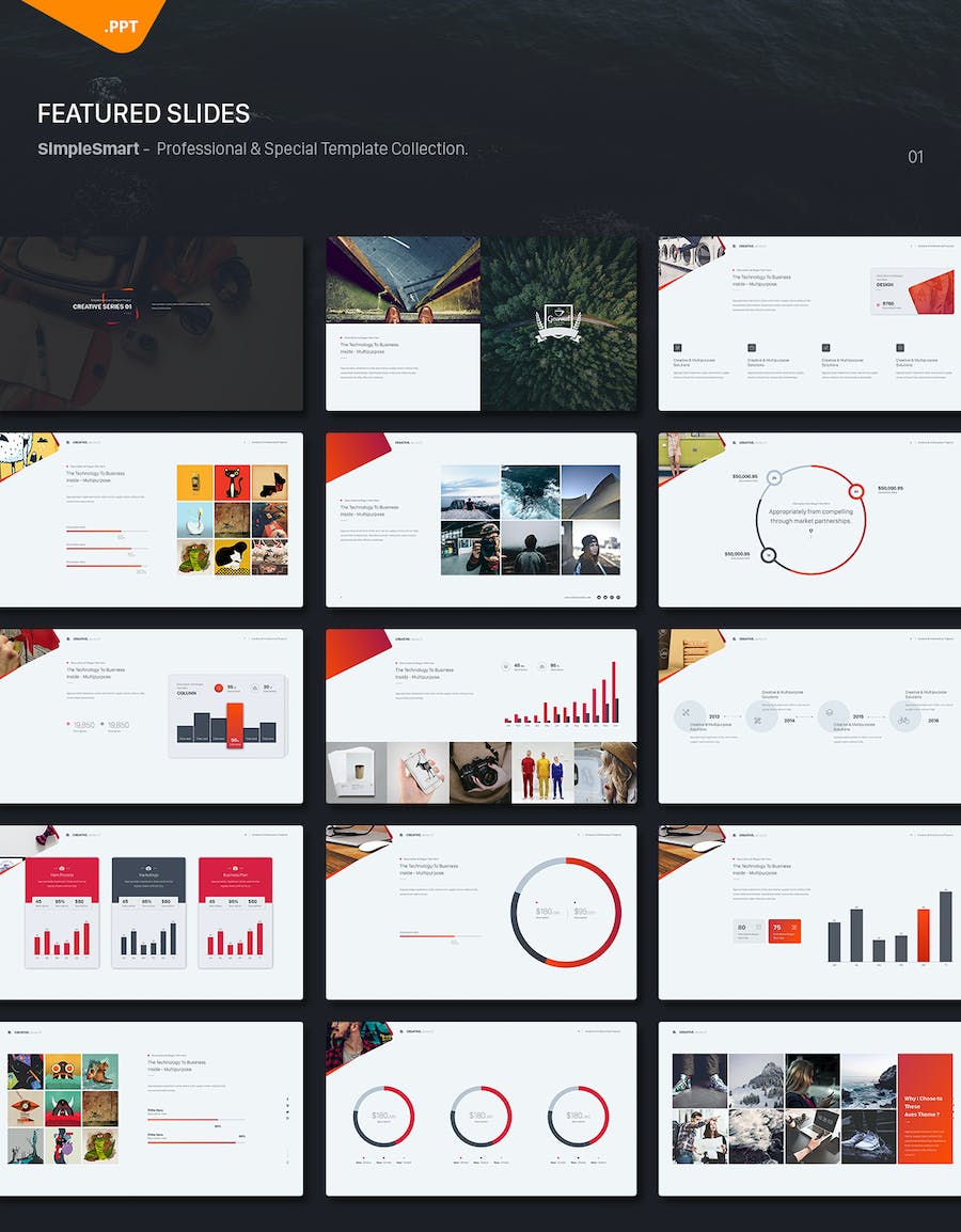 极简风格国外商务多用途PPT模板 - 顶尖PPT