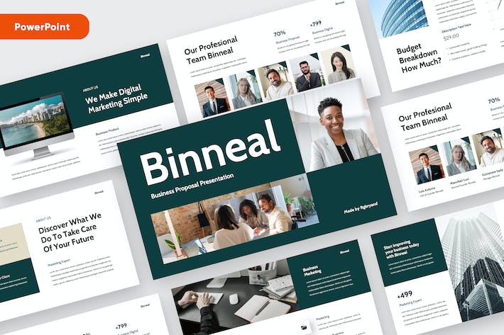 蓝绿色商务建议书提案PPT模板 - 顶尖PPT