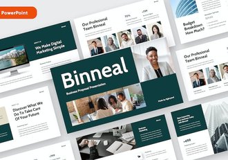 蓝绿色商务建议书提案PPT模板 - 顶尖PPT