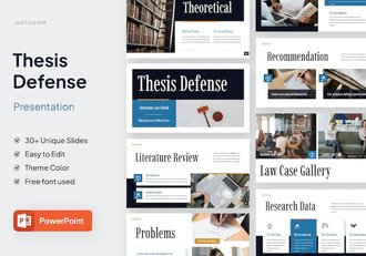 法律论文学位论文答辩防御PPT模板 - 顶尖PPT