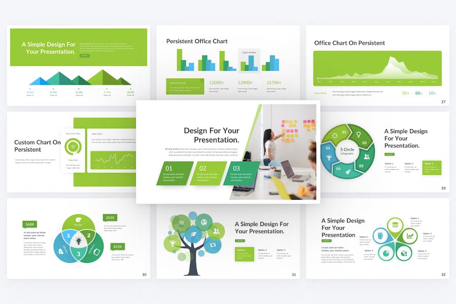 绿色商业计划企业合作团队介绍商务通用PPT模板 - 顶尖PPT